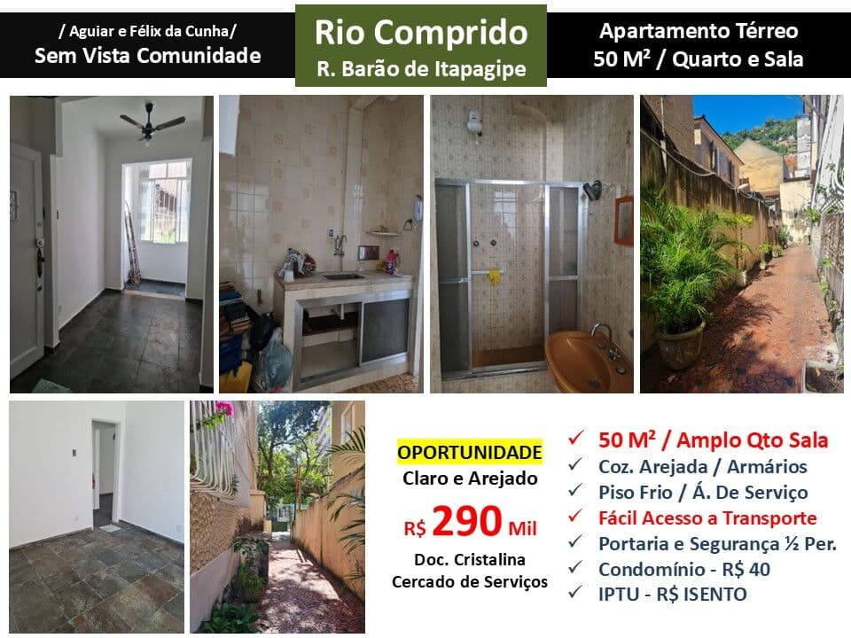 Apto Tijuca Barão de itapagipe 50M² Garden