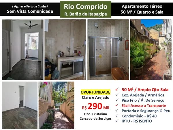 Apto Tijuca Barão de itapagipe 50M² Garden