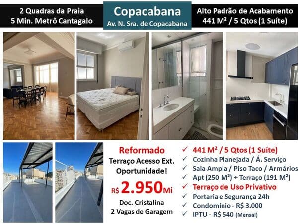 Apto Copacabana N.S de Copacabana 441M²