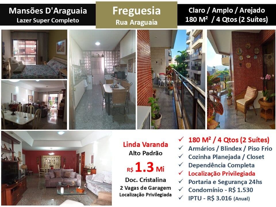 Apto JPA Freguesia Mansões Araguaia 180M²