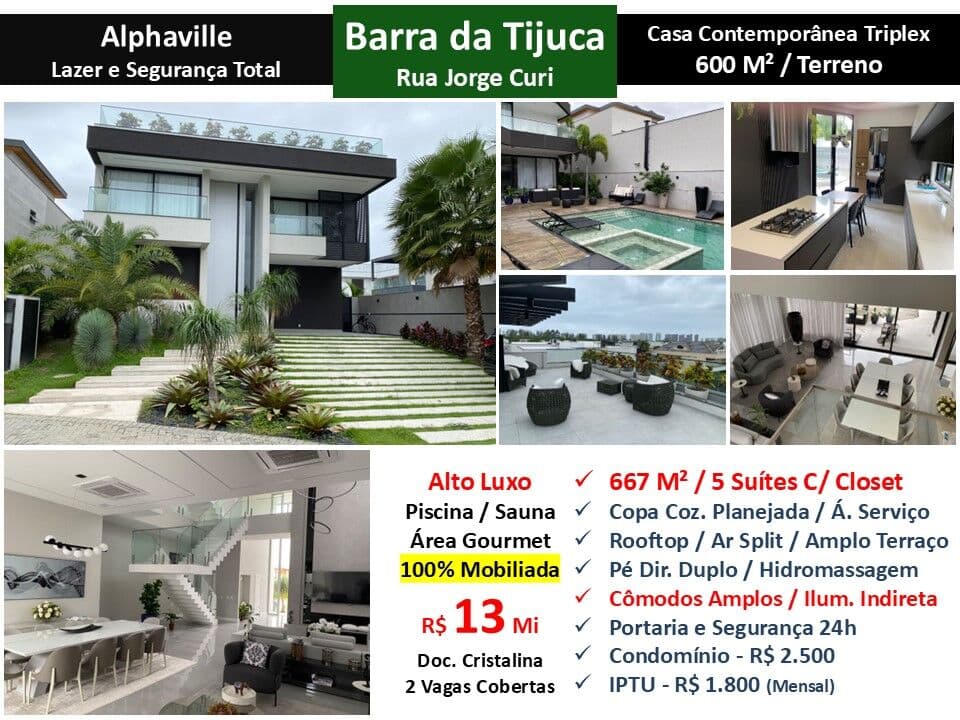 Casa Barra da Tijuca Alphaville 667M²