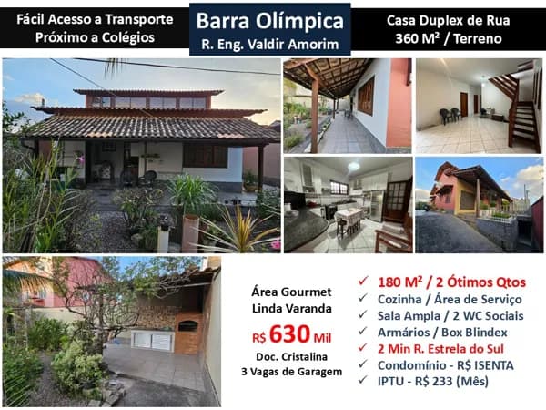 Casa Barra Olímpica Valdir Amorim 180M²