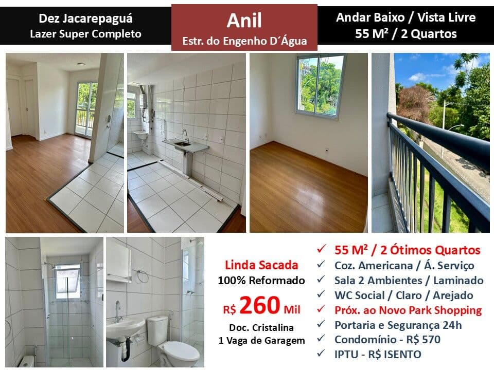 Apto JPA Anil Dez Jacarepaguá 55M²