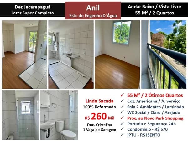 Apto JPA Anil Dez Jacarepaguá 55M²