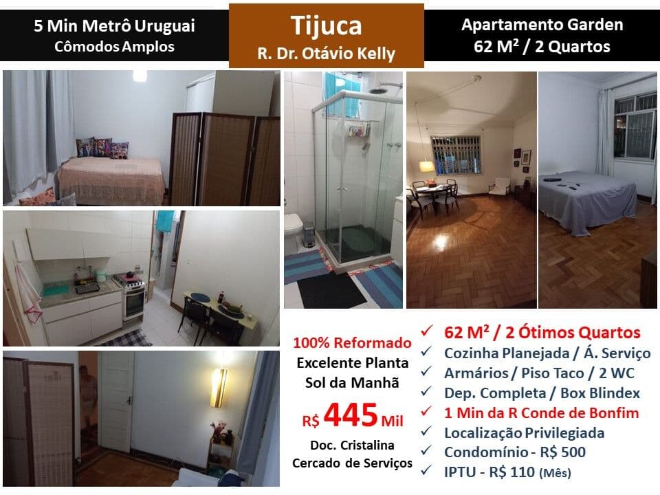 Apto Tijuca Dr. Otávio Kelly 62M² Garden