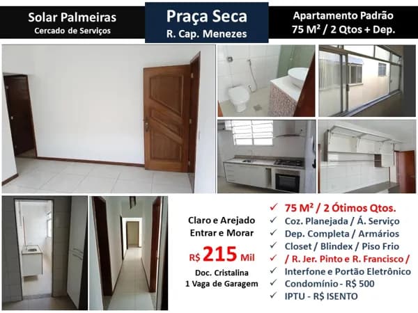 Apto JPA Praça Seca Solar Palmeiras 75M²