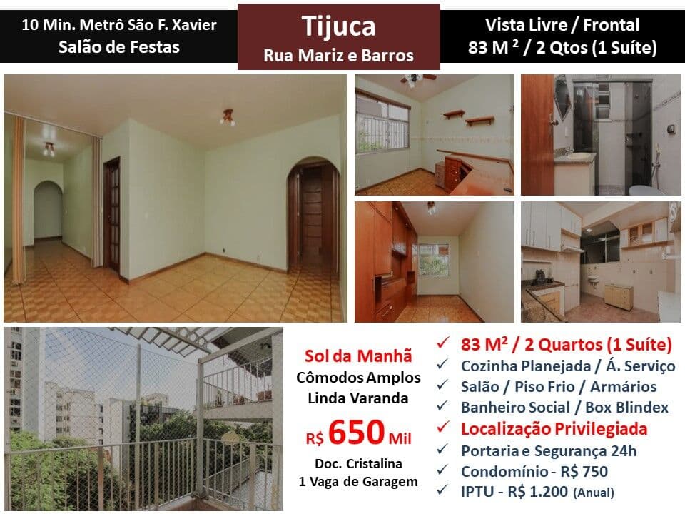 Apto Tijuca Mariz e Barros 83M²