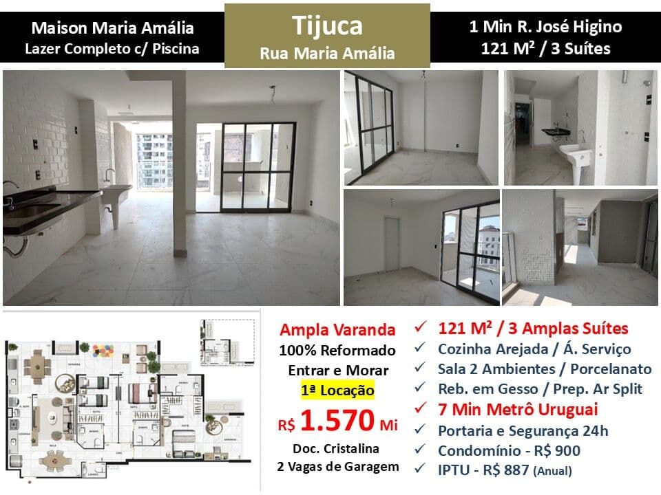 Apto Tijuca Maison Maria Amália 121M²