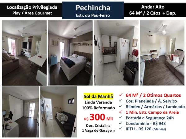 Apto JPA Pechincha Pau Ferro 64M²