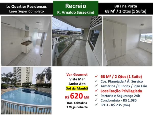 Apto Recreio Le Quartier Residences 68M²