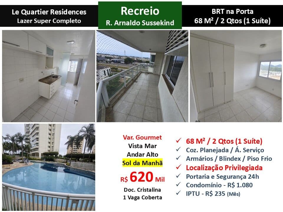 Apto Recreio Le Quartier Residences 68M²