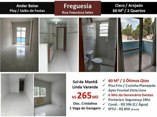 Apto JPA Freguesia Francisca Sales 60M²