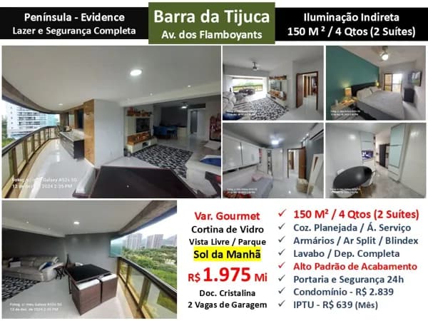Apto Barra da Tijuca Peninsula Evidence 150M²