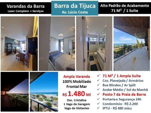 Apto Barra da Tijuca Praia Varandas da Barra 71M²