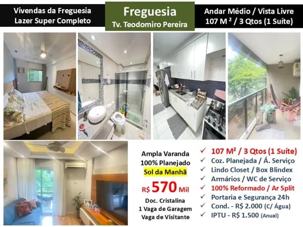 Apto JPA Freguesia Teodomiro Pereira Vivendas da Freguesia 107M²