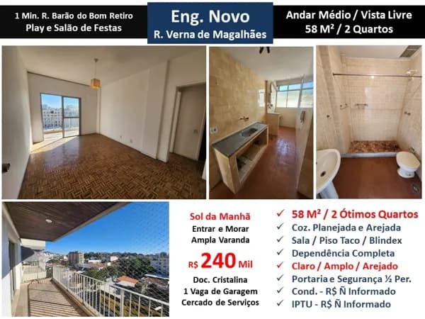Apto Eng. Novo Verna de Magalhães 58M²