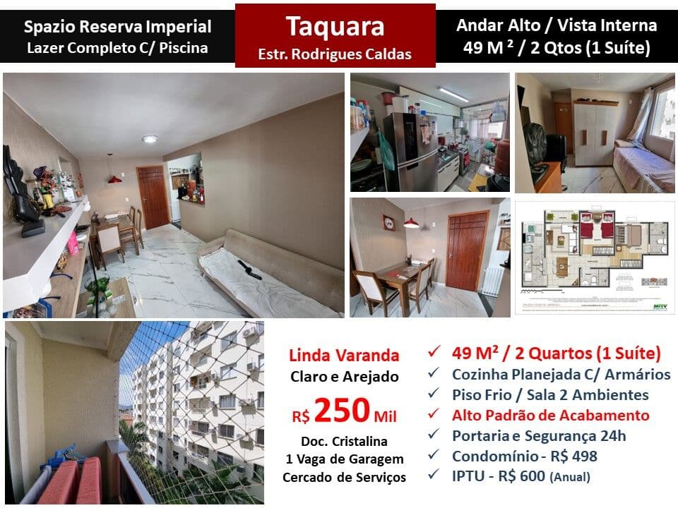 Apto JPA Taquara Spazio Reserva Imperial 49M²