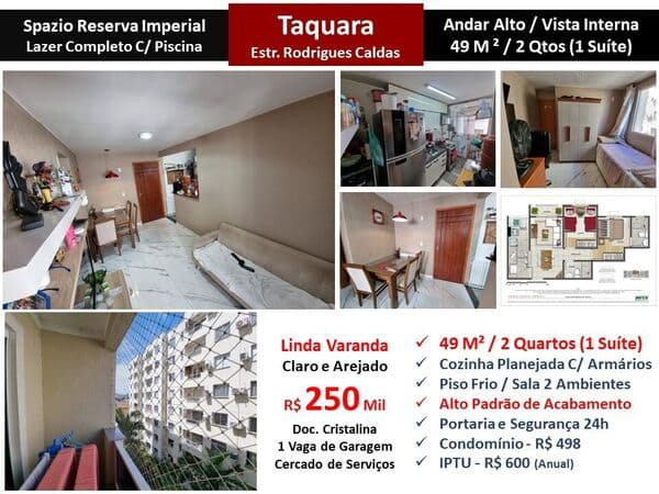 Apto JPA Taquara Spazio Reserva Imperial 49M²