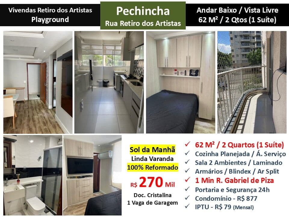 Apto JPA Pechincha Vivenda Retiro dos Artistas 62M² 2
