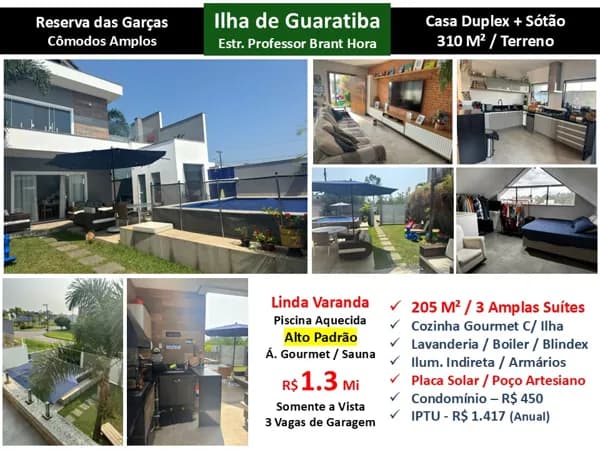 Casa Ilha de Guaratiba Reserva das Garças 205M²
