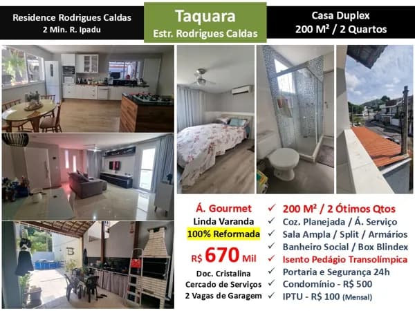 Casa JPA Taquara Rodrigues Caldas 200M²