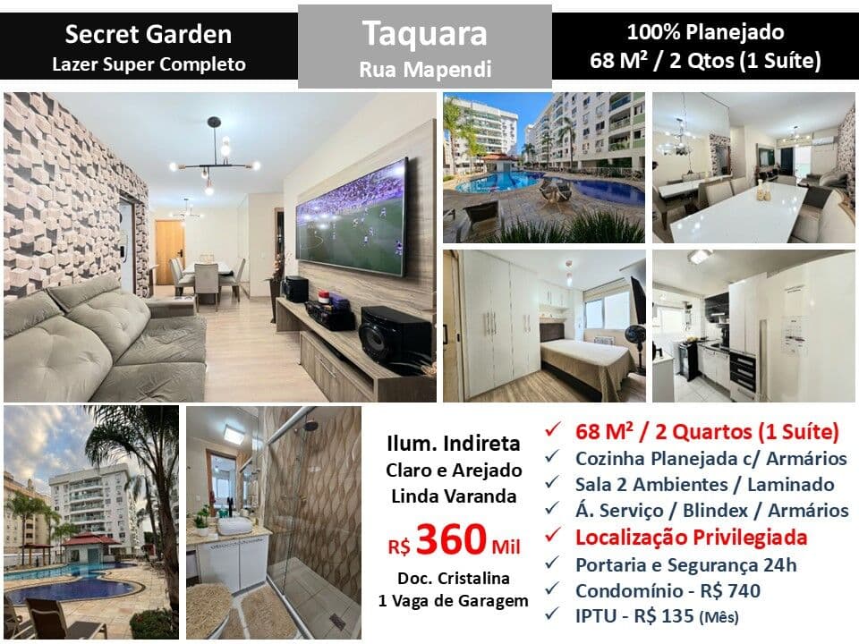 Apto JPA Taquara Mapendi Secret Garden 68M²