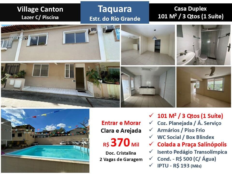 Casa JPA Taquara Rio Grande Village Canton 101M²