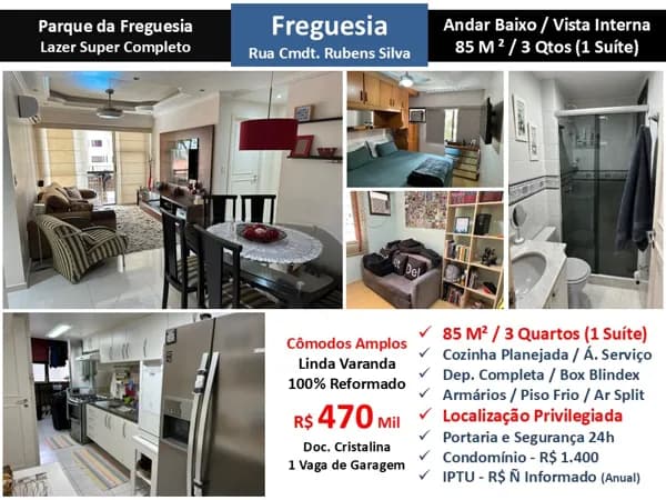 Apto JPA Freguesia Parque da Freguesia 85M²