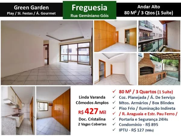 Apto JPA Freguesia Geminiano Gois Green Garden 80M²