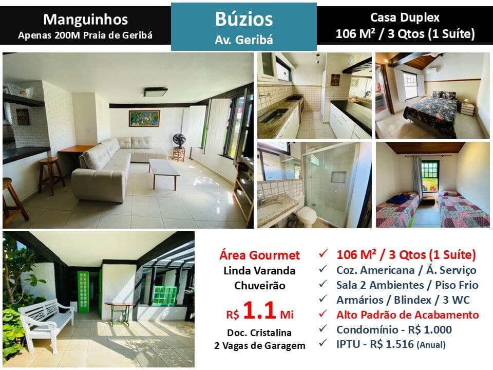 Casa Buzios Geribá 106M²