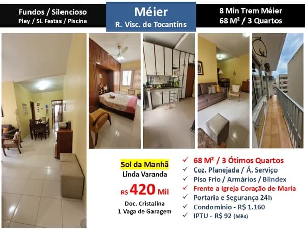 Apto Méier Visc. de Tocantins 68M²