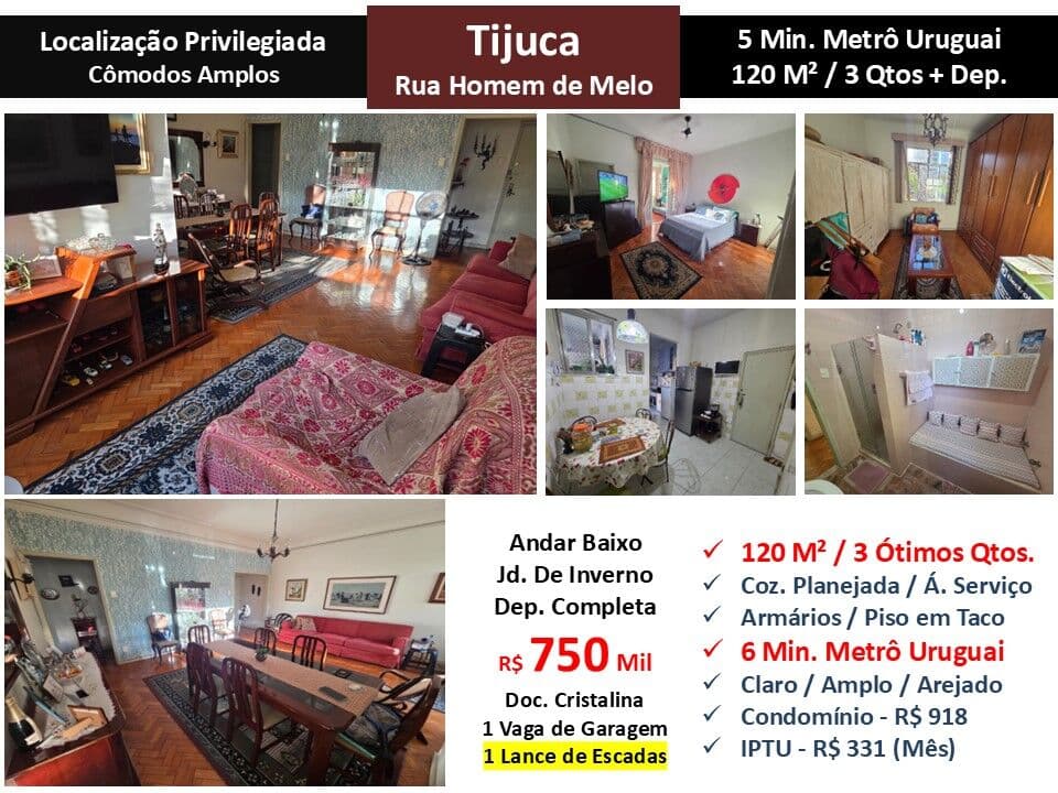 Apto Tijuca Homem de Melo 120M²