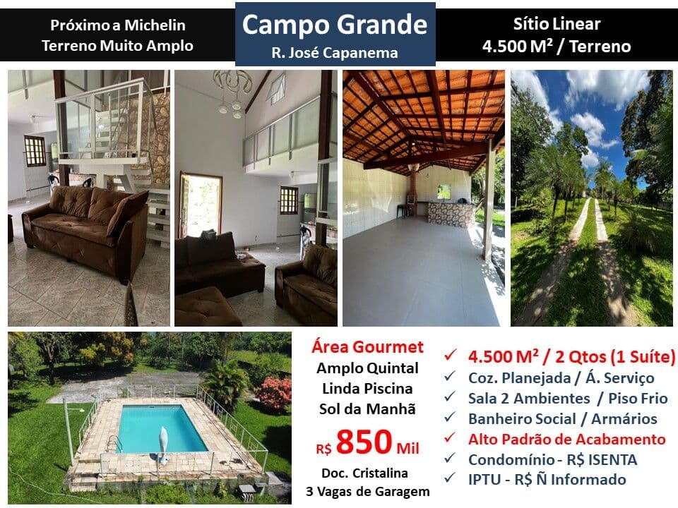 Sítio Campo Grande José Capanema 4500M²