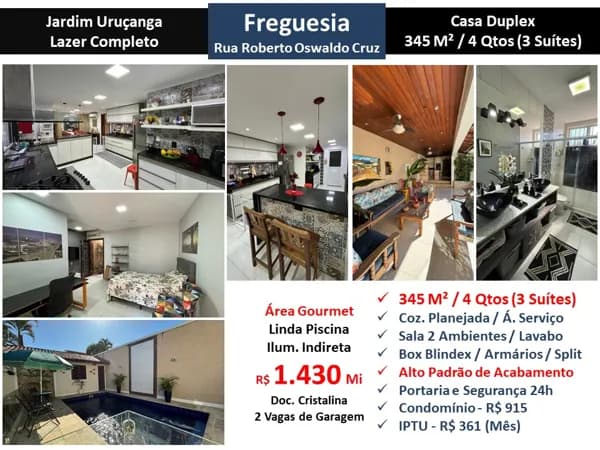Casa JPA Freguesia Jardim Uruçanga Roberto Oswaldo Cruz 345M²