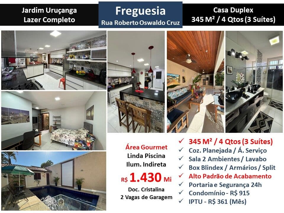 Casa JPA Freguesia Jardim Uruçanga Roberto Oswaldo Cruz 345M²