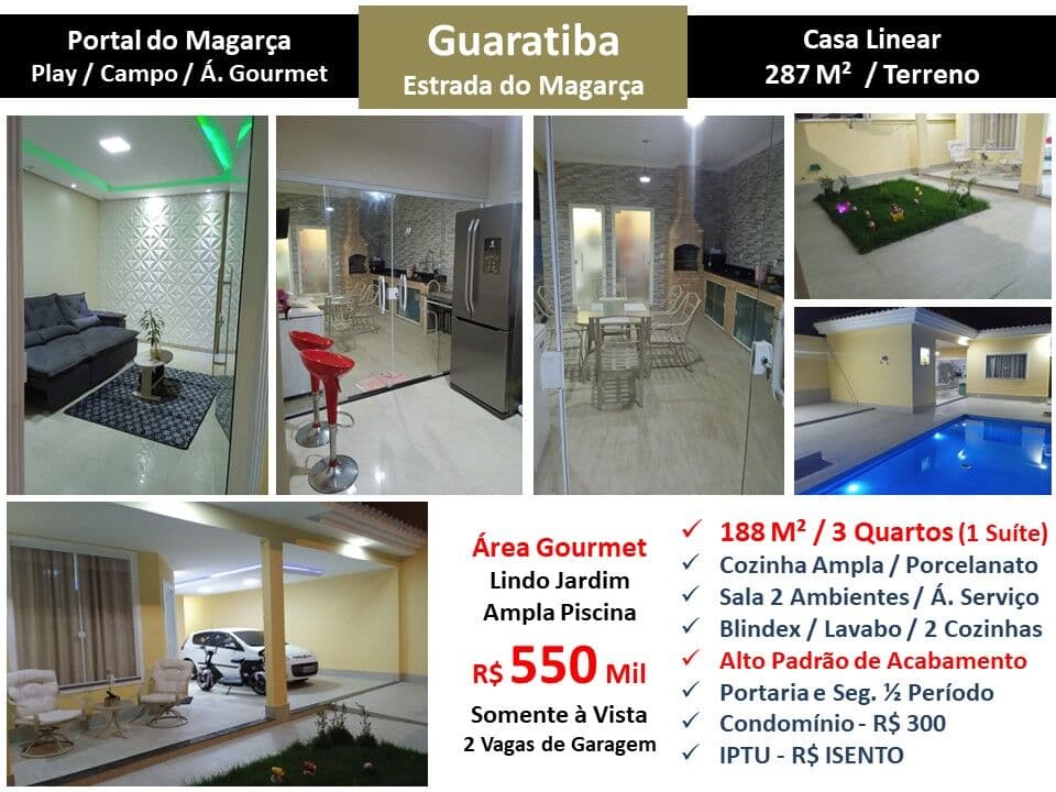 Casa Guaratiba Pontal do Magarça 188M² Linear