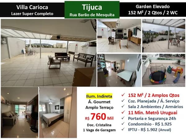 Apto Tijuca Barão de Mesquita Villa Carioca 152M²