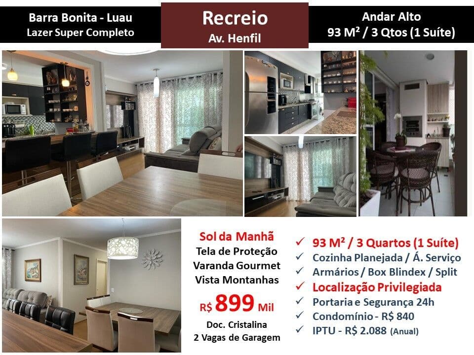 Apto Recreio Barra Bonita Luau 93M² 4