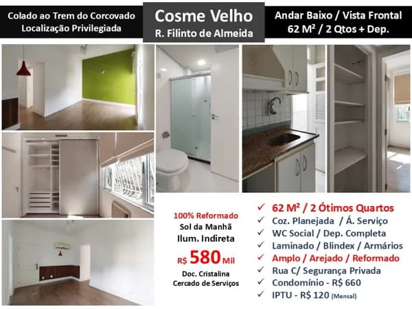 Apto Cosme Velho Filinto de Almeida 62M²