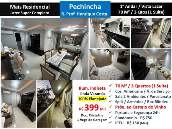 Apto JPA Pechincha Mais Residencial 70M²
