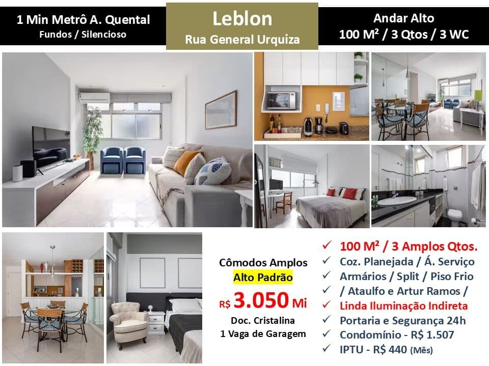 Apto Leblon Gen. Urquiza 100M² 2