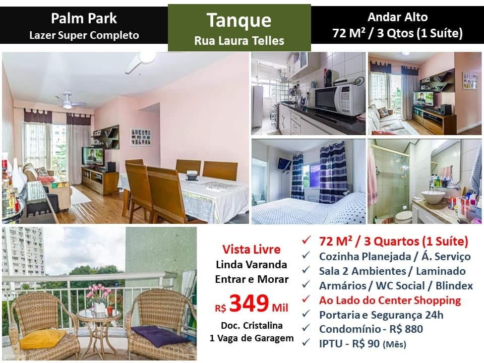 Apto JPA Pechincha Laura Telles Palm Park 72M² 2