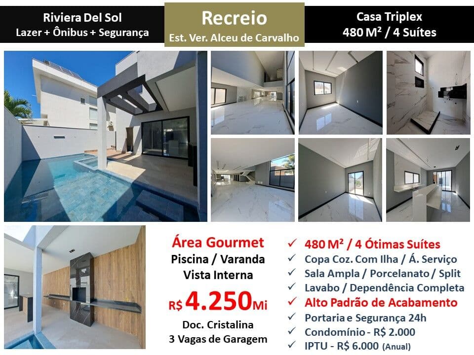 Casa Recreio Riviera Del Sol 480M²