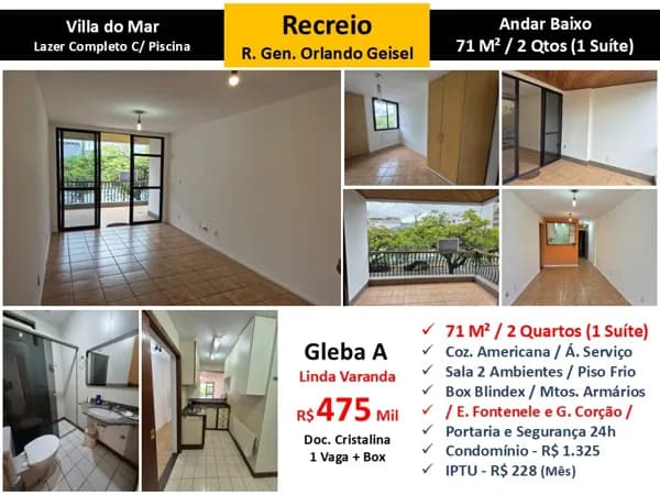 Apto Recreio Gleba A Orlando Geisel Villa do Mar 71M²