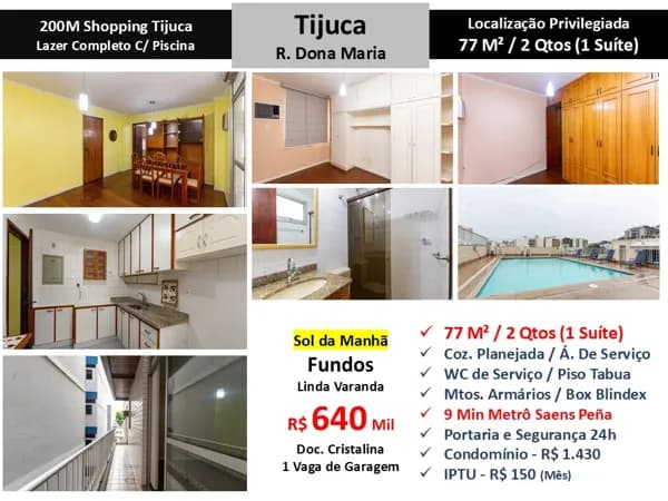 Apto Tijuca Dona Maria 77M²
