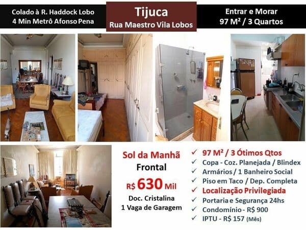 Apto Tijuca Maestro Vila Lobos 95M²