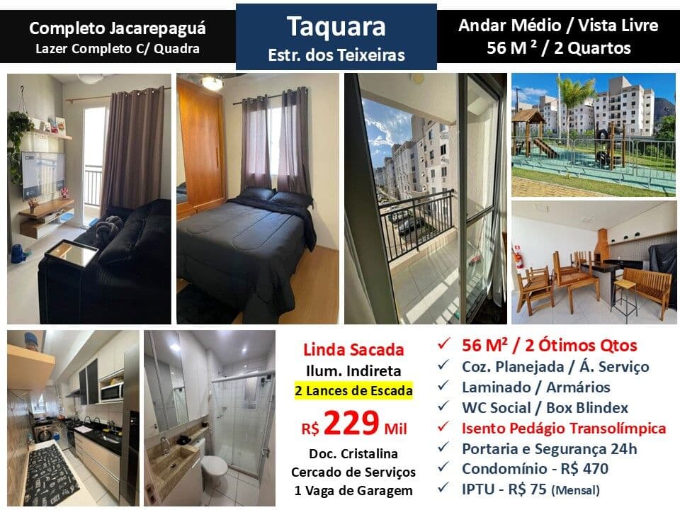 Apto JPA Taquara Completo 56M²