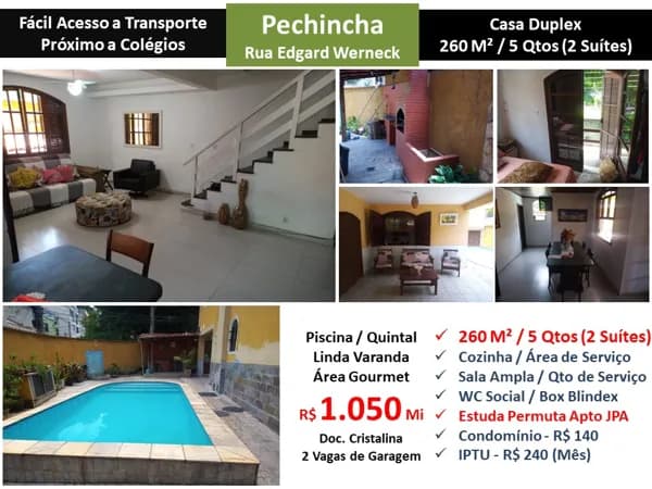 Casa JPA Pechincha Edgard Werneck 260M²
