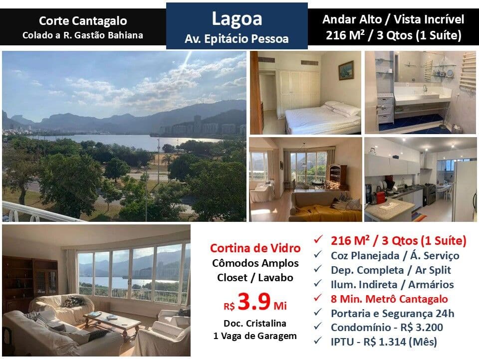Apto Lagoa Epitácio Pessoa 216M²