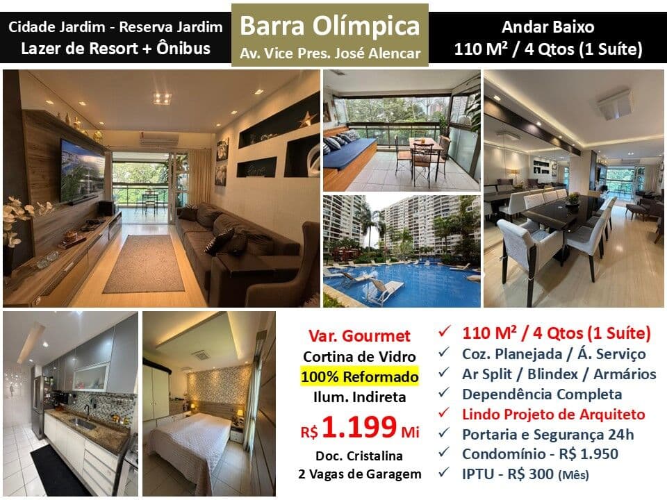 Apto Barra Olímpica Cidade Jardim Reserva Jardim 110M²